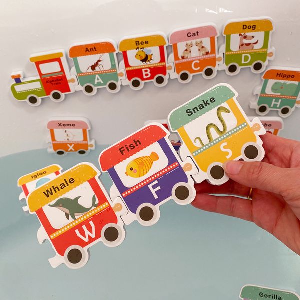 

bath toys baby toys train letter bath toys for kids soft eva foam animal puzzle bathtub bathroom toys early educational floating water toy 2