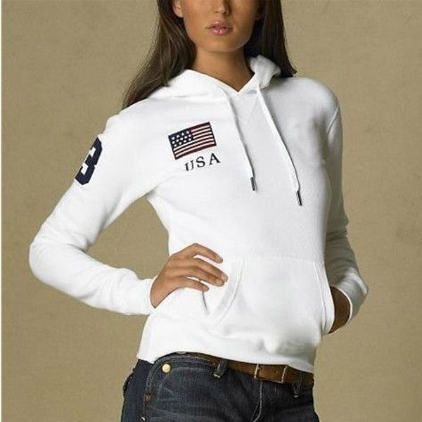 

new brand solid women's polo sweatshirts 100% cotton autumn winter casual with national flag polo jacket, Black
