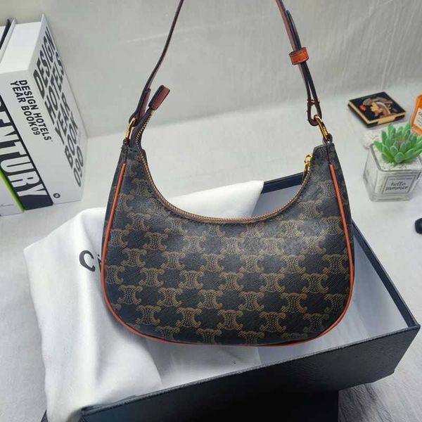 

designer bag celies same triumphal leather old flower underarm french stick female cross feeling crescent