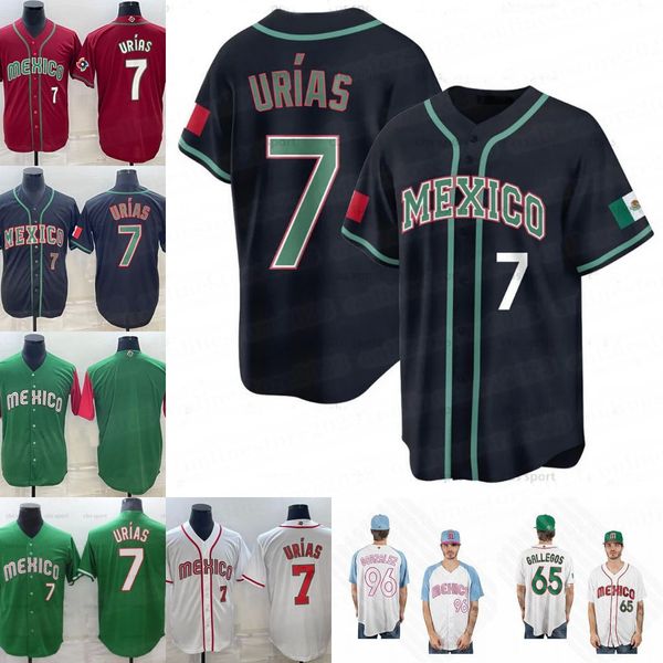 

mexico baseball jersey 2023 world baseball classic alek thomas luis urias rowdy tellez alan trejo jarren duran randy arozarena jose cardona, Blue;black