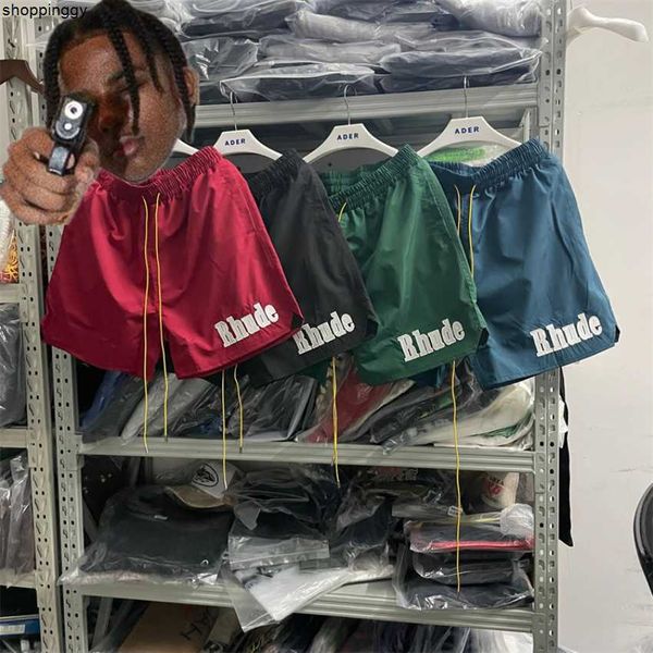 

shorts embroidery rhude beach streetwear breeches inside mesh, White;black
