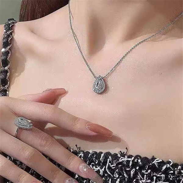 

water drop finger ring aaaaa zircon white gold filled engagement wedding band rings for women bridal promise party jewelry gift, Silver
