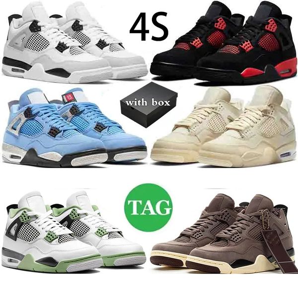 

sports shoes jorde 4s sneakers j4 basketball shoes red thunder infrared black cat bred university blue sail cool grey deep sea black shimmer