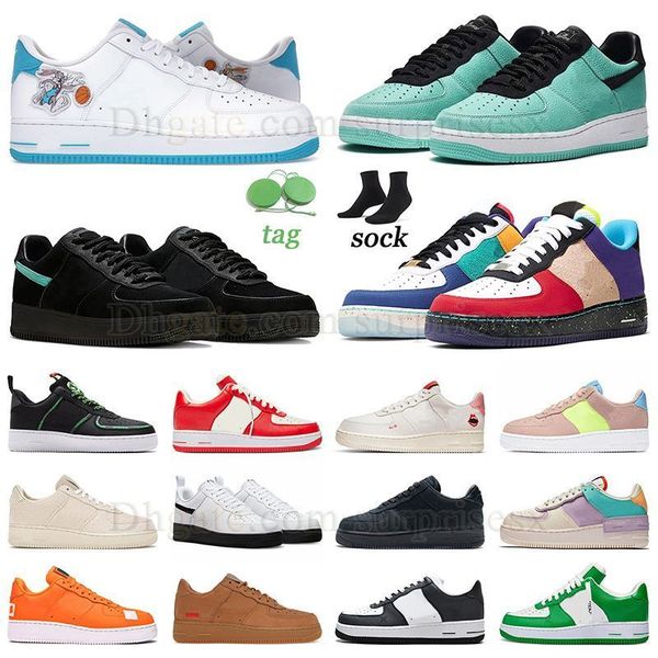 

2023 new fashion casual shoes tiffany airforce 1 tiffany blue triple black su white stussys beige men women sneakers 40th 07 green toon squa