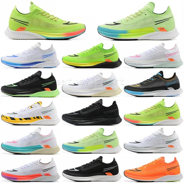 

running shoes sports sneakers black green white platform outdoor zomxs streakfly proto fly knit men women sliver barely volt chaussures 36-4