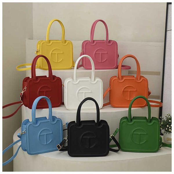 

new small square bag candy color single shoulder messenger bag popular fashion simple portable shopping bag