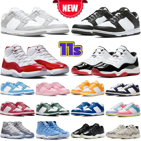 

mens jumpman 11 11s basketball shoes dunks white black panda grey fog cool grey cherry low 72-10 concord bred sneakers sb unc vintage navy t