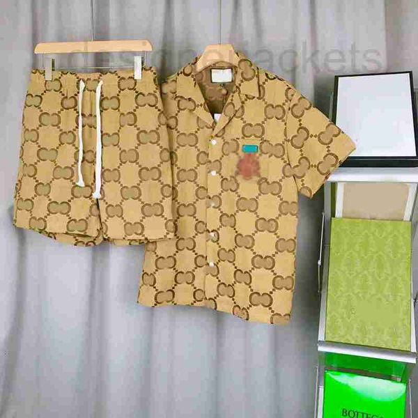 

men's tracksuits designer mens beach designers summer suits fashion t shirt seaside holiday shirts shorts sets man s luxury set outfits, Gray