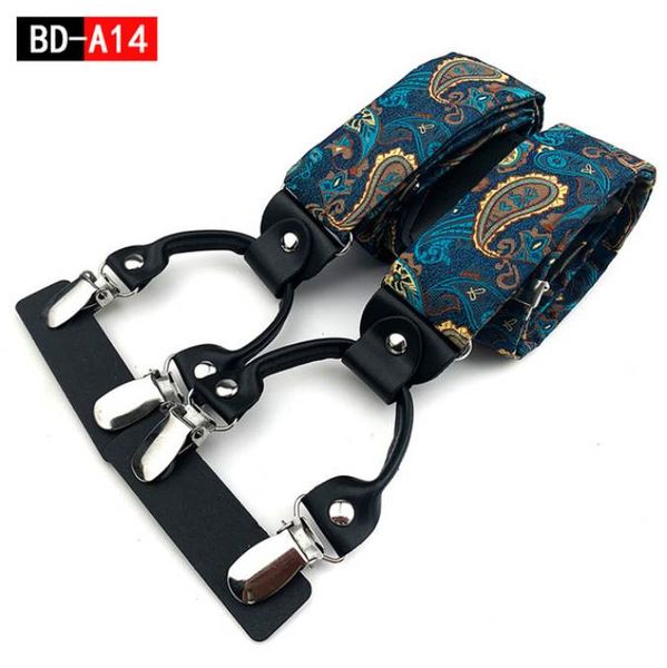 

green suspenders y-back polka dot blue braces cotton men's belt adjustable straps for men pants shirt accessories a072, Black;white