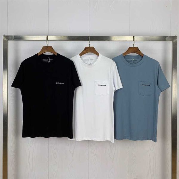 

mens t-shirt fashion letter print pocket short sleeve tee summer designer, White;black