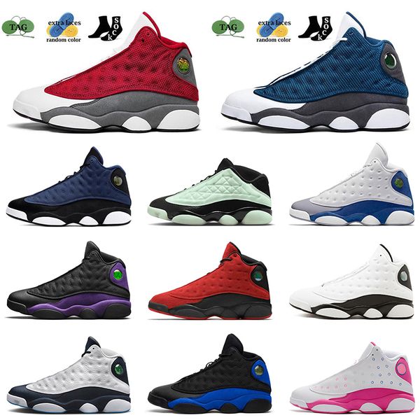 

basketball shoes men jumpman 13 13s del sol french blue red flint court houndstooth dark powder chicago university blue sneakers trianers go