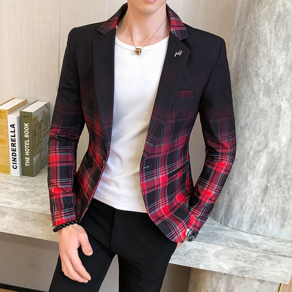 

men's suits blazers classic fashion printed blazer men's elegant slim business social tuxedo brand men's blazer spring coat 2, White;black
