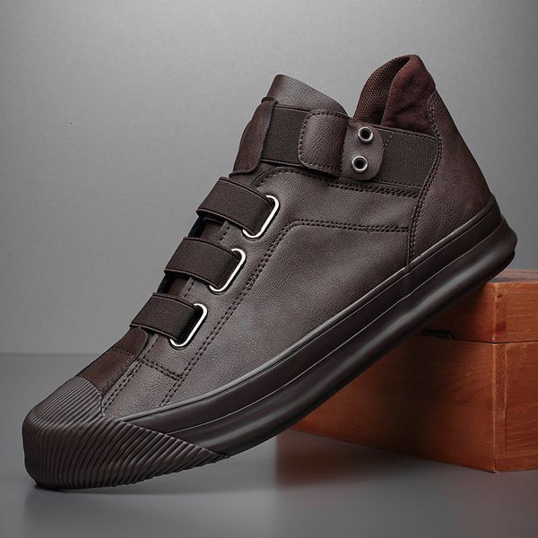 

dress shoes fashion men soft loafers breathable spring autumn elastic band comfortable casual outdoor sneakers 230322, Black