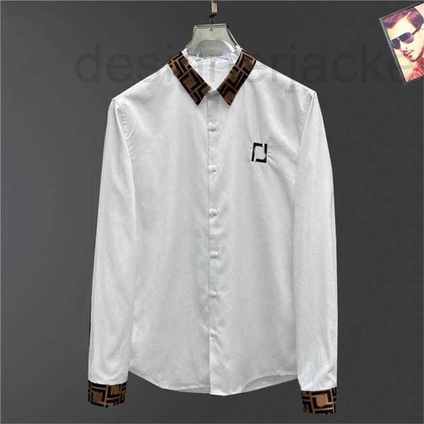 

men's casual shirts designer 2023 luxury men shirts fashion casual business social and cocktail shirt brand slimming the most fashionab, White;black