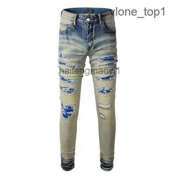 

23 new colorways designer mens jeans hiking pant ripped embroidery close-fitting slim pencil pants brand para hombre motorcycle 10, Blue