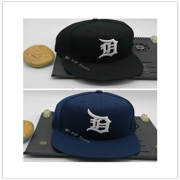 

new detroit sports fitted hats cool baseball fitted cap flat peak hip hop tiger men women blue black full closed gorra219y, Blue;gray