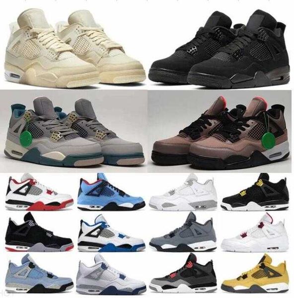 

4 retro basketball shoe 4s grey bunny military black alternate university blue white cement sail back cat mens trainer outdoor sports sneake