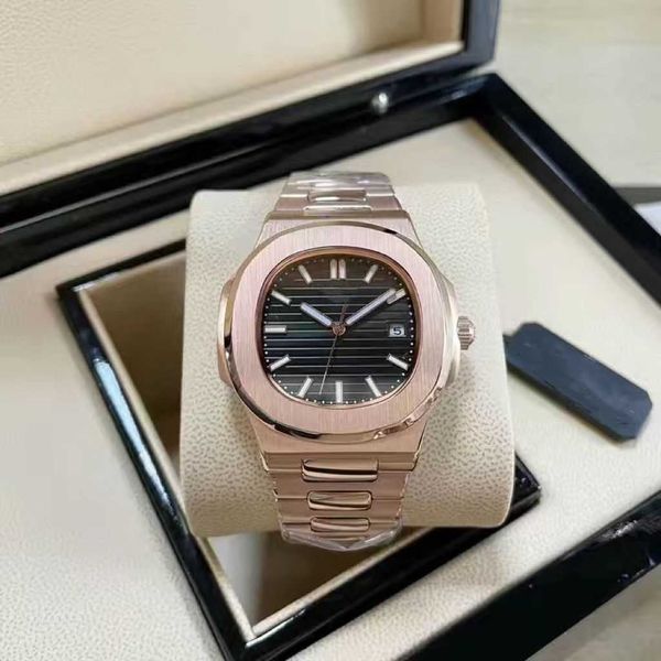 

square sports men luxury women mechanical watch full-automatic nautilus petaks philipees classic swiss series men's steel band waterpro, Slivery;black