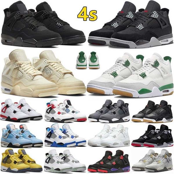 

4 4s mens basketball shoes pine green military black cat canvas seafoam sail red thunder university blue fear pack midnight navy men women t