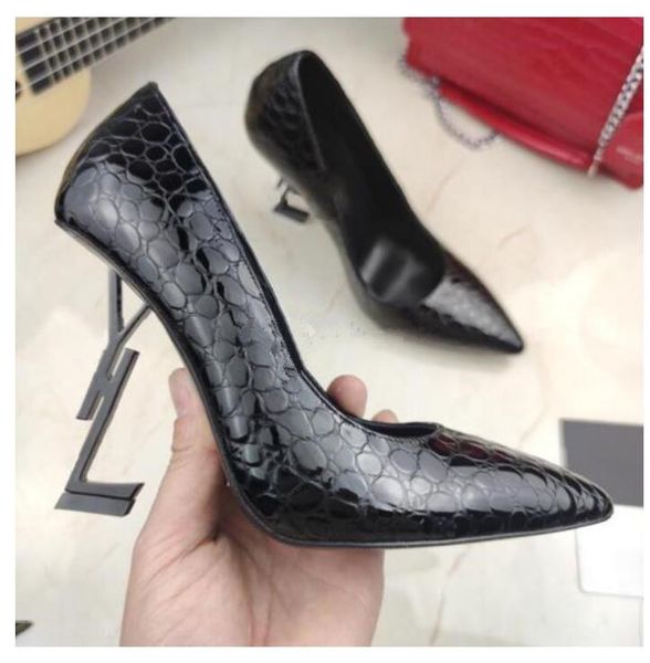 

2023 designer sandals opyum high heels women open toe stiletto heel classic metal letters sandal fashion stylist shoes with box dust bag, Black