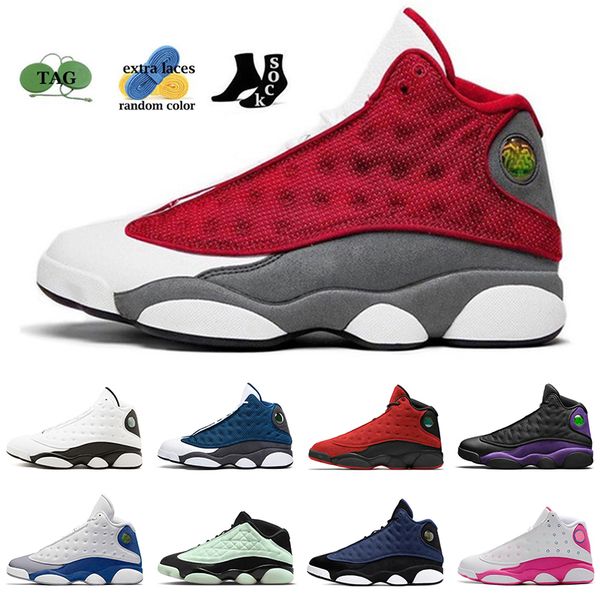 

men basketball shoes jumpman 13 13s reverse bred court purple del sol red flint gold glitter olive green chicago university blue phantom sne