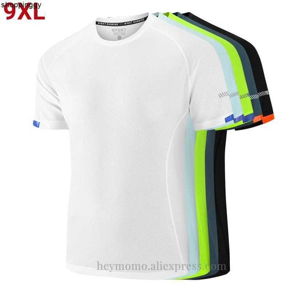 

men's t-shirts plus oversize 6xl 7xl 8xl 9xl quick dry sport t shirt men's short sleeves summer casual white tees gym tshirt man c, White;black