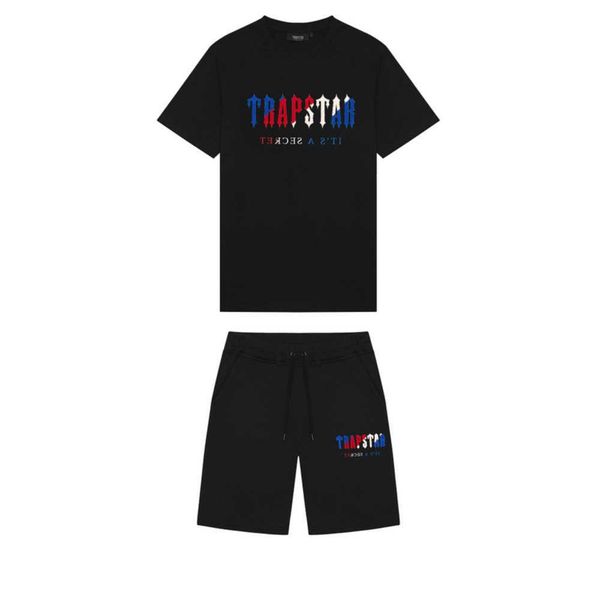 

22ss limited edition trapstar t shirt short sleeve shorts shooter suit londona street fashion cotton comfort couple s-3xl, White;black