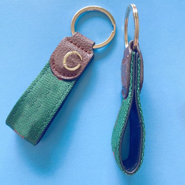 

handmade leather keychains designer key chain women men cute bag charms plated gold accessories card holder keychain brown leather pj055 c23, Slivery;golden