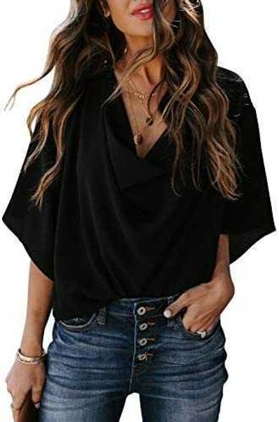

women's blouses short sleeve stylish design chiffon shirts solid color t-shirt4or0, White
