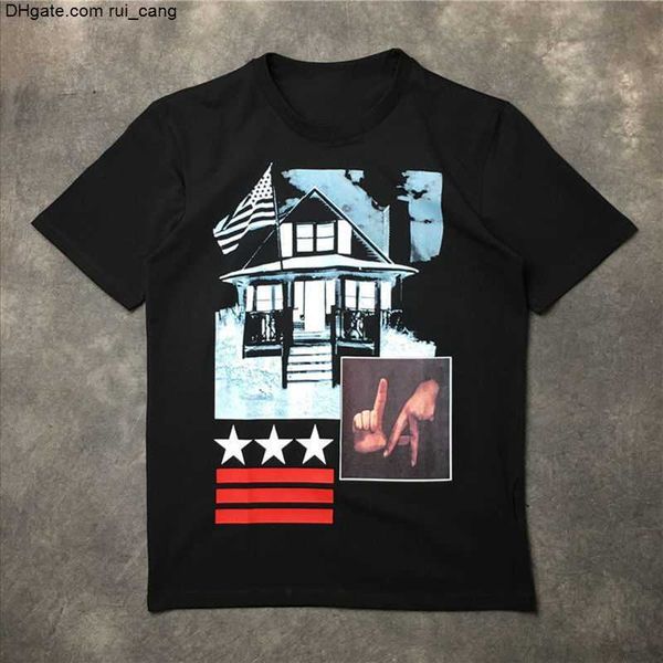 

mens t stylist shirt casual short sleeves fashion abstract gestures printing men women hip hop tees size s-xxl, White;black