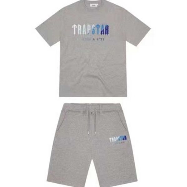 

mens trapstar t shirt short sleeve print outfitv chenille tracksuit black cotton london streetwear s-2xl xa, White;black