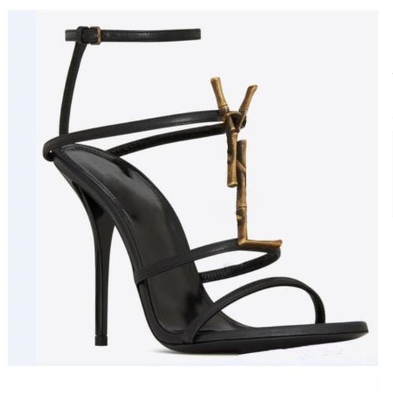 

2023 women dress shoes high heels womens designer genuine leather pumps lady sandals wedding black golden gold 10cm heel