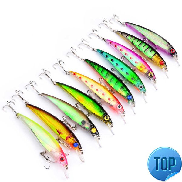 

1pcs 11cm road bait mino13.4g 10color sinking bait vibrating rattan hook wiggler deep submergence marine artificial plastic bait
