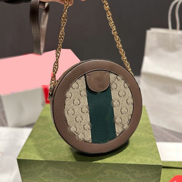 

womens ophidia circle round cosmetic case bags woc with gold metal chain crossbody shoulder vanity outdoor sacoche luxury designer large cap