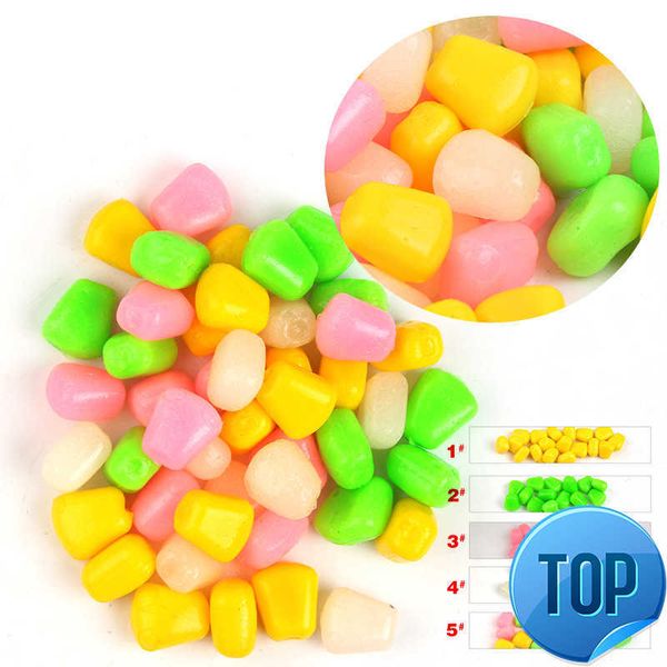 

50pcs/lot fishing corn floating boilies flavoured soft lure grass carp bait silicone soft plastic bait artificial