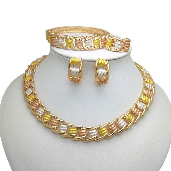 

wedding jewelry sets kingdom ma nigerian bridal african gold color set dubai imitated crystal necklace bracelet earrings ring 230321, Slivery;golden