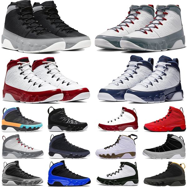 

9 9s men basketball shoes fire red the spirit gym red light olive particle grey unc dream it black white highp blue university gold men trai