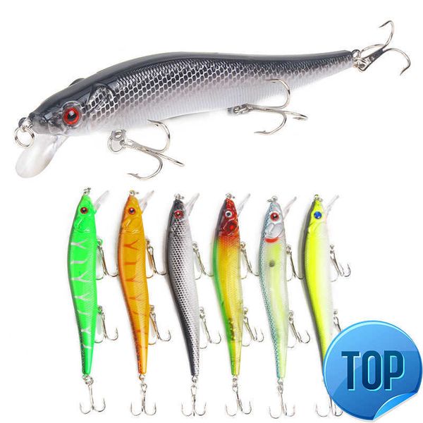 

1 pcs/lot fishing lure 3d eyes floating minnow aritificial laser wobblers 11.5cm15g crank bait hard plastic fishing tackle pesca