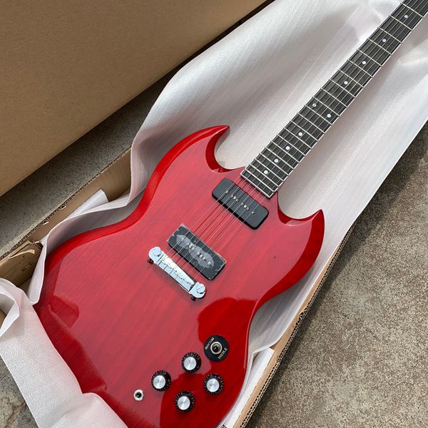 

customized electric guitar, rosewood fingerboard cherry red guitar,chrome-plated hardware,p90 pickups,