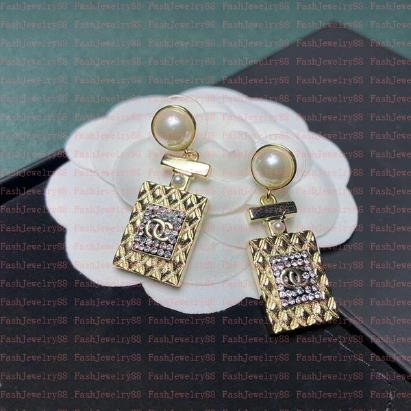 

mixed simple 18k gold plated 925 silver luxury designers letters stud geometric famous women round crystal rhinestone pearl earring wedding, Golden;silver