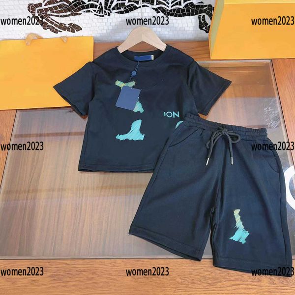 

luxury baby clothes kid designer t shirt child suit set letter printing t-shirt and purity shorts size 110-160 cm new product, White