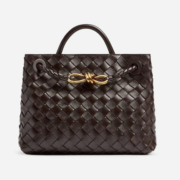 

andiamo handbag tote bag woven shoulder bags cowhide leather handbags shopping handbags purse large capacity pocket ploch inside fashion let