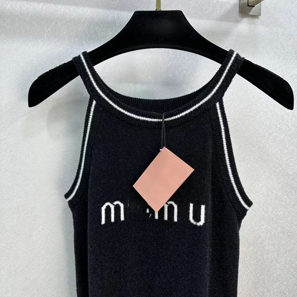 

316 l 2023 autumn sweaters women's pullover pink blue black pullover sweater crew neck sleeveless brand same style women's weilanx, White;black