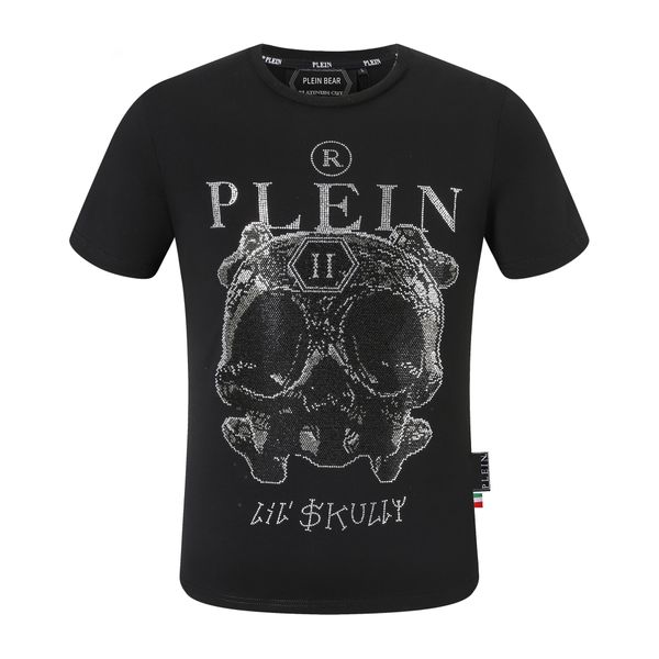 

plein bear t shirt mens designer tshirts brand clothing rhinestone pp skull men t-shirt round neck ss monsters plein with crystals hip hop t, White;black
