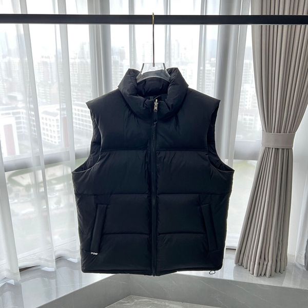 

men's vests senior waterproof high collar down jacket designer economic fashion men's short style vest winter fashion women 95% wh, Black;white