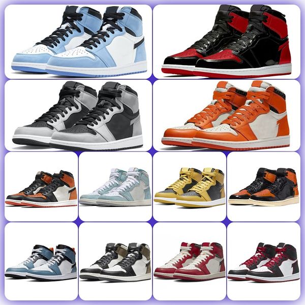 

jumpman 1 1s basketball shoes men women 1s og unc green yellow orange red brown pink gold hyper royal panda dark mocha bred shadow smoke gre