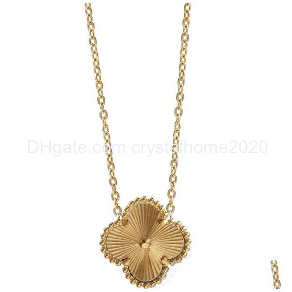 

pendant necklaces luxury design gold clover necklace bracelet titanium steel jewelry for women gift drop delivery 202 ot2dj, Silver