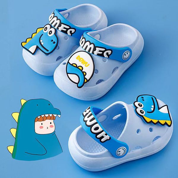 

sandals summer beach for children nonslip cartoon unicorn dinosaur boys girls shoes indoor cute slippers kids 230322, Black;red