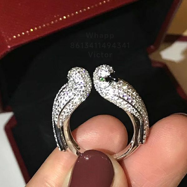 

car parrot ring inlaid moissanite made of sterling silver designer ring diamond 18k t0p quality highest counter quality classic style jewelr