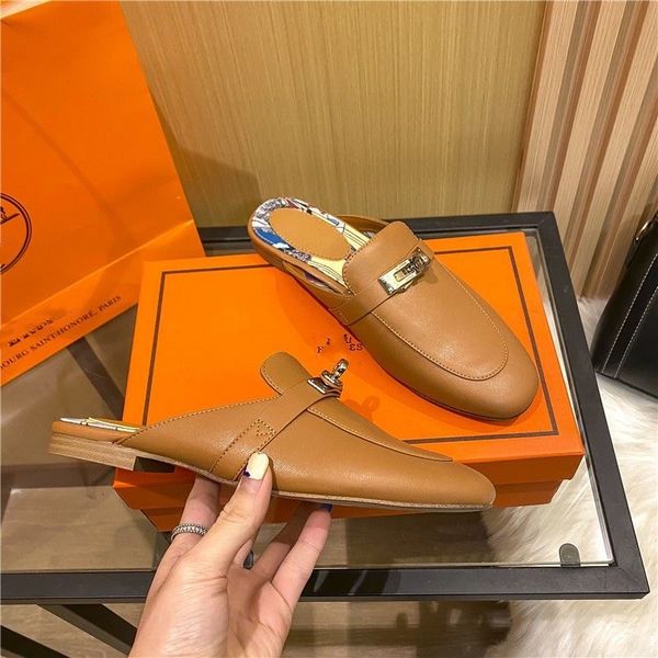 

2demol designer sandals women summer shoes 2023 korean leisure flat mules ladies pointed toe small half shoes autumn slides female outside s, Black